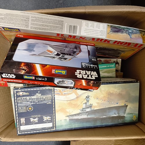 411 - Assorted Airfix, Revell and other kits (2 boxes)