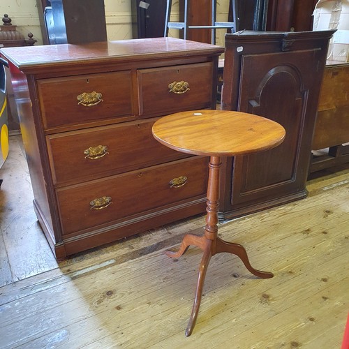 532 - A 19th century oak hanging corner cupboard, 68 cm wide, an Edwardian chest of five drawers, a tripod... 