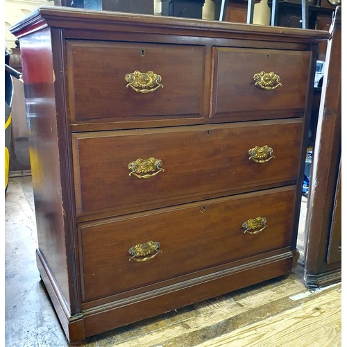 532 - A 19th century oak hanging corner cupboard, 68 cm wide, an Edwardian chest of five drawers, a tripod... 