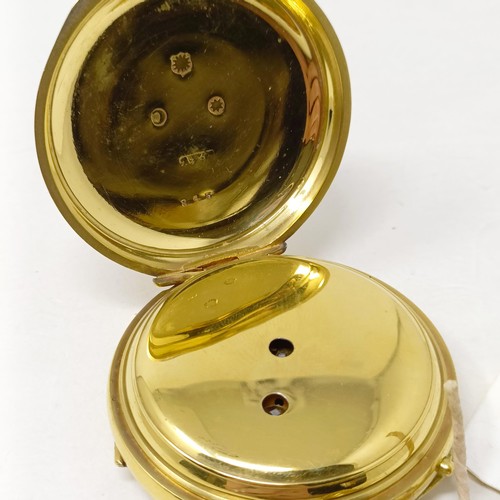 355 - A 20th century pocket watch, with a repeat, in a gilt metal case, 5 cm diameter