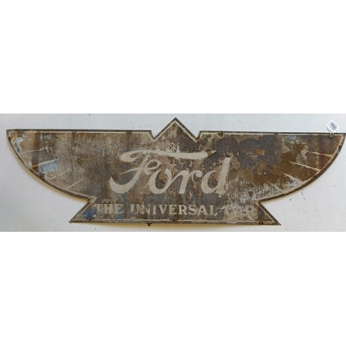 1031 - An early Ford The Universal enamel sign, of wing shape, 38 x 122 cm