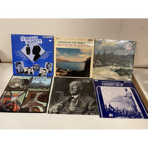 414 - Assorted vinyl LP records, folk, classical and other genres (2 boxes)