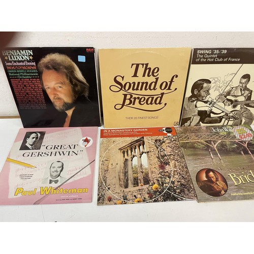 414 - Assorted vinyl LP records, folk, classical and other genres (2 boxes)