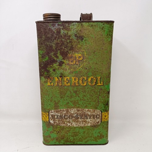 1019 - A BP Energol oil can, 30 cm high, and two other BP Energol cans (3)