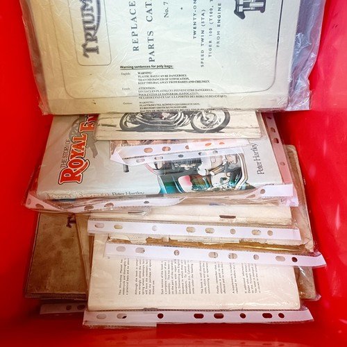 1144 - Assorted motorbike and car related handbooks, catalogues, service sheets and manuals, including BSA,... 