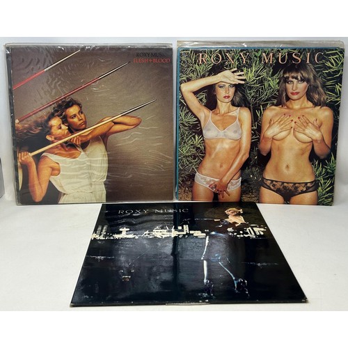 442 - Roxy Music vinyl LPs, Roxy Music, Viva Roxy Music, Flesh + Blood, Manifesto, Siren, Country Life (6)