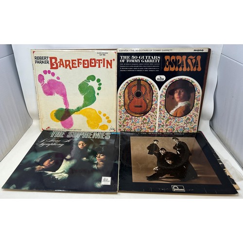 445 - Assorted vinyl LPs, to include Simon & Garfunkel, John Lennon, and The Supremes (qty)