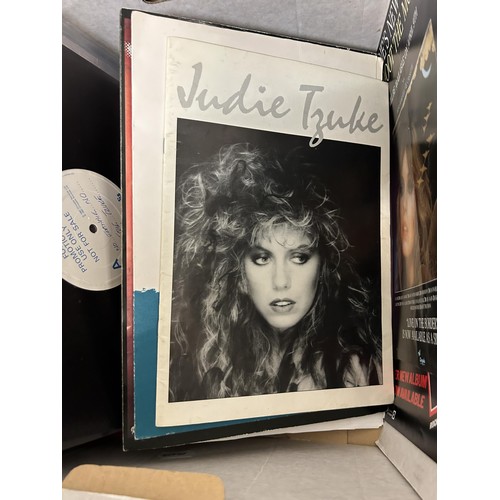 403 - Judie Tzuke assorted vinyl LPs, singles, programmes and other memorabilia (box)