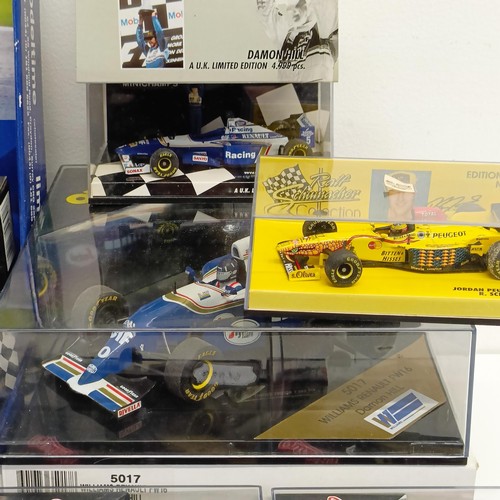 1080 - From a Damon Hill Fan: Assorted Formula One die-cast scale models of cars, including Damon Hill (box... 