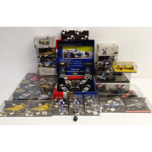 1080 - From a Damon Hill Fan: Assorted Formula One die-cast scale models of cars, including Damon Hill (box... 