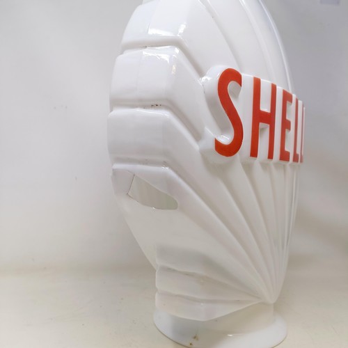 1112 - A Shell-Mex opaque glass petrol pump globe, marked under the side of the shell, MADE IN ENGLAND, and... 