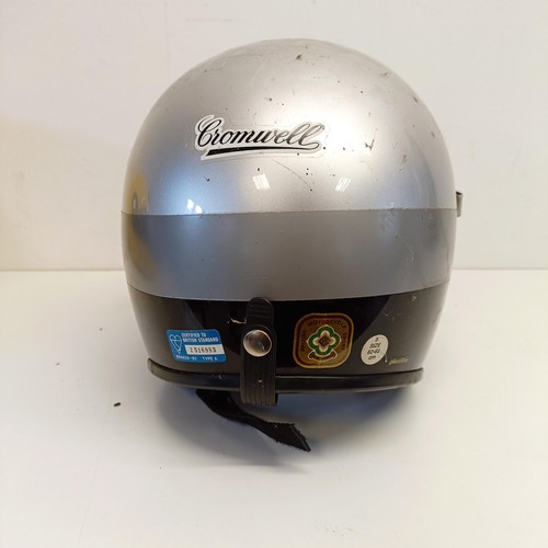 1165 - Two open face motorcycle helmets, and an AGV yellow motorcycle helmet (3)