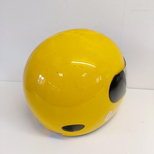 1165 - Two open face motorcycle helmets, and an AGV yellow motorcycle helmet (3)