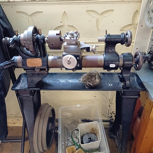 1173 - From a motorcycle engineer's workshop: Two Drummond Brothers Limited lathes, with a large selection ... 