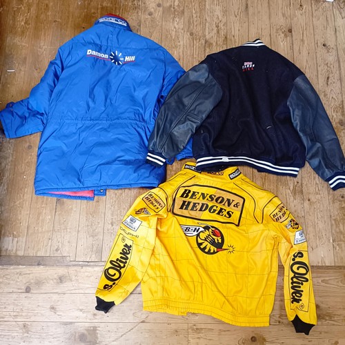 1152 - From a Damon Hill fan: a Damon Hill bomber type jacket, a Damon Hill World Champion 1996 padded coat... 