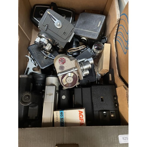 525 - A G B Bell & Howell cine camera, and assorted other cine cameras and camera (box)   Provenance:  Fro... 