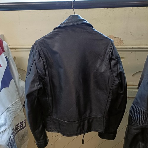 1145 - An Excelled (USA) leather jacket, and a pair of Levi 501 jeans, W30 L32 (2)