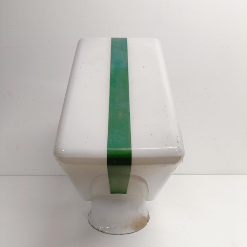 1194 - A Power opague glass petrol pump globe, of lozenge form, the base marked to the collar 0.6.65 and HA... 