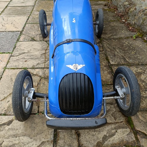 1109 - A Marcus Racing childs Austin Pathfinder style fibreglass single seater car, with a Kawasaki petrol ... 