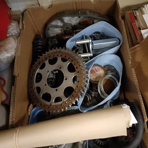 1150 - A large group of assorted motorcycle related items, including Ducati spares, Brembo calipers, Ducati... 