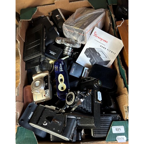 521 - A Kershaw Eight-Twenty King Penguin bellows camera, and assorted other cameras (box)   Provenance:  ... 