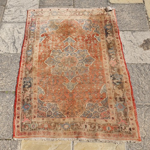 1738 - A Bajar red ground rug, 156 x 116 cm