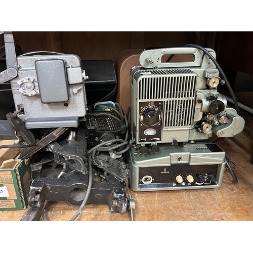 591 - A Siemens projector, assorted projector parts and related items (qty)   Provenance:  From a vast sin...