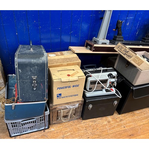 586 - Assorted projector parts, cases, leads and other items (qty)  Provenance:  From a vast single owner ...