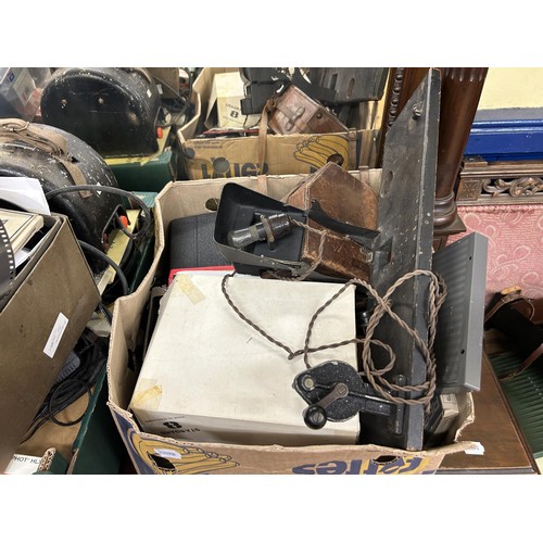 585 - Assorted projector parts and other items (4 boxes)  Provenance:  From a vast single owner collection...