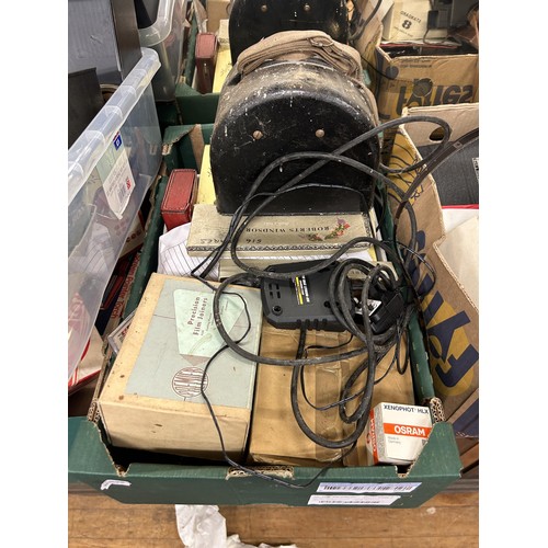 585 - Assorted projector parts and other items (4 boxes)  Provenance:  From a vast single owner collection...