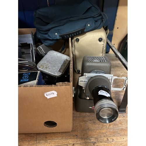 518 - An Aldis slide projector, assorted other projectors and related items (qty)  Provenance:  From a vas... 