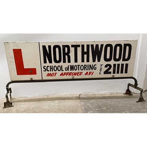 1207 - An unusual Northwood School of Motoring rooftop sign, 52 cm high