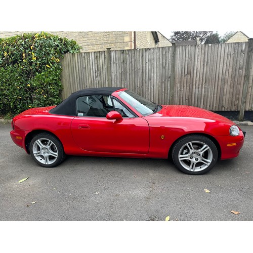 23 - 2004 Mazda MX-5
Registration YR04 KUX
Chassis number JMZNB18P600401784
Red with a black leather inte...