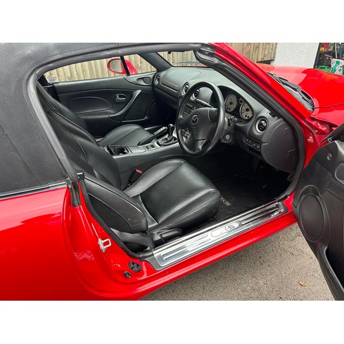 23 - 2004 Mazda MX-5
Registration YR04 KUX
Chassis number JMZNB18P600401784
Red with a black leather inte...