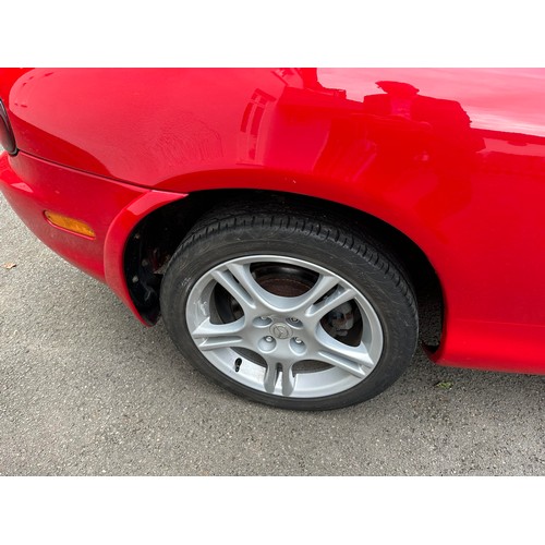 23 - 2004 Mazda MX-5
Registration YR04 KUX
Chassis number JMZNB18P600401784
Red with a black leather inte...