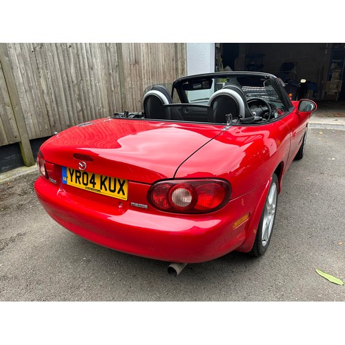 23 - 2004 Mazda MX-5
Registration YR04 KUX
Chassis number JMZNB18P600401784
Red with a black leather inte...