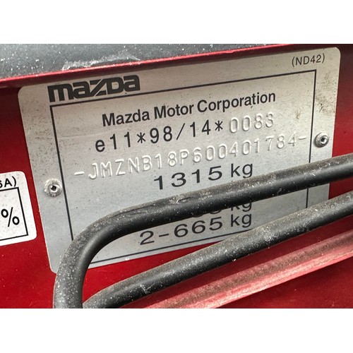 23 - 2004 Mazda MX-5
Registration YR04 KUX
Chassis number JMZNB18P600401784
Red with a black leather inte...