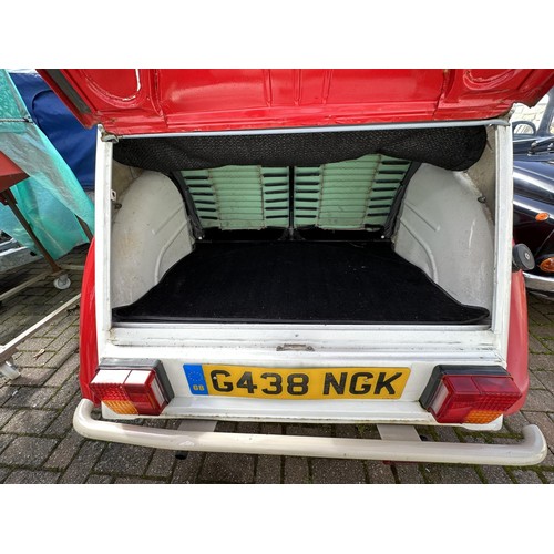 28 - 1990 Citroen 2CV6 Special
Registration number G438 NGK
Chassis number VF7AZKA00KA366225
Engine numbe...