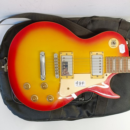 484 - A Vintage brand electric guitar, in a soft carry case