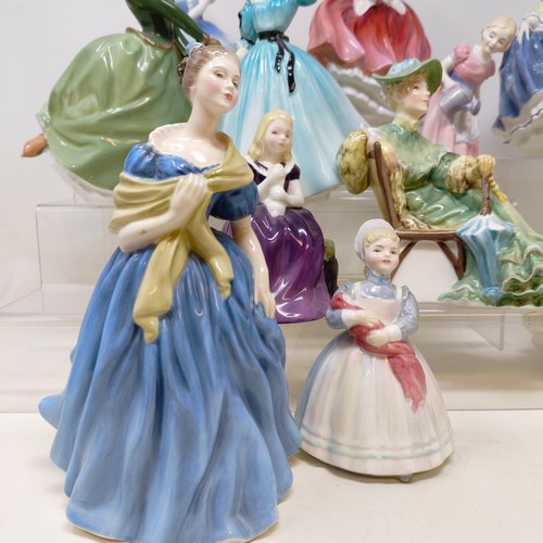 1538 - A Royal Doulton figure, Giselle, and ten other Royal Doulton figures (box)