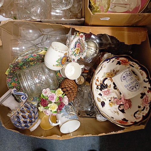 1541 - An early 20th century part dinner service,  assorted ceramics and glassware (5 boxes)