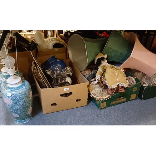 1545 - A pair of lamps, and assorted other items (4 boxes)