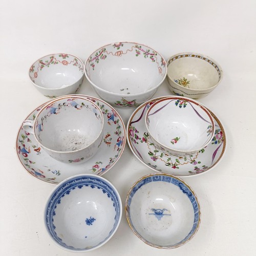 1560 - A 19th century tea bowl and saucer, a cup and saucer, and four other tea bowls (9)