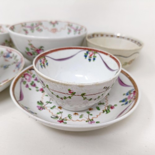 1560 - A 19th century tea bowl and saucer, a cup and saucer, and four other tea bowls (9)