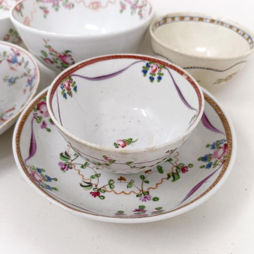 1560 - A 19th century tea bowl and saucer, a cup and saucer, and four other tea bowls (9)