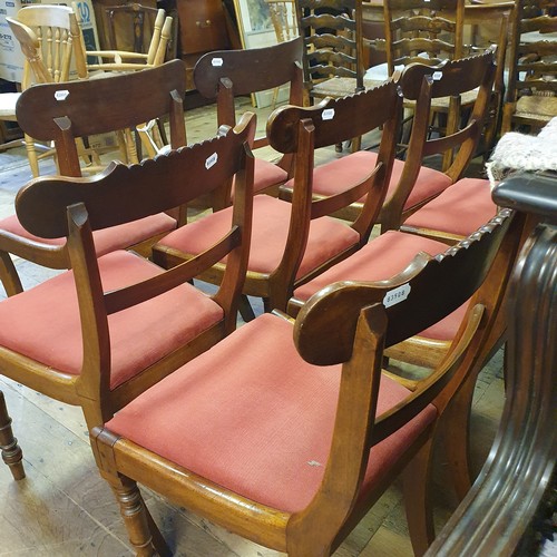 1630 - A set of six mahogany bar back dining chairs, with drop in seats, and a similar pair of chairs (8)