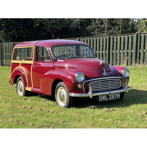 9 - 1970 Morris Minor Traveller
Registration number OWL 287H
Damask red with a biscuit interior
Bought a...