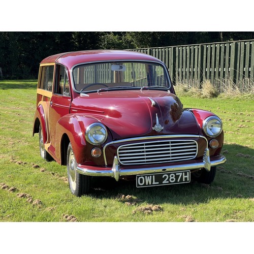 9 - 1970 Morris Minor Traveller
Registration number OWL 287H
Damask red with a biscuit interior
Bought a...