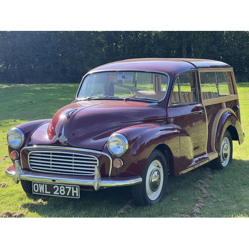 9 - 1970 Morris Minor Traveller
Registration number OWL 287H
Damask red with a biscuit interior
Bought a...