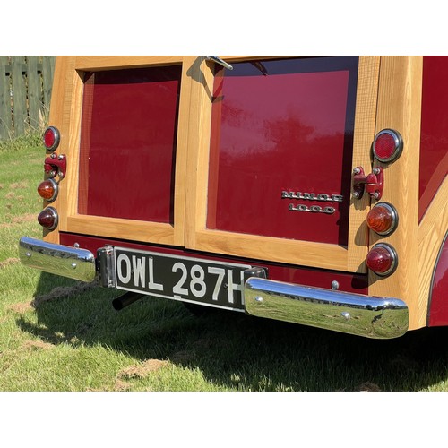 9 - 1970 Morris Minor Traveller
Registration number OWL 287H
Damask red with a biscuit interior
Bought a...